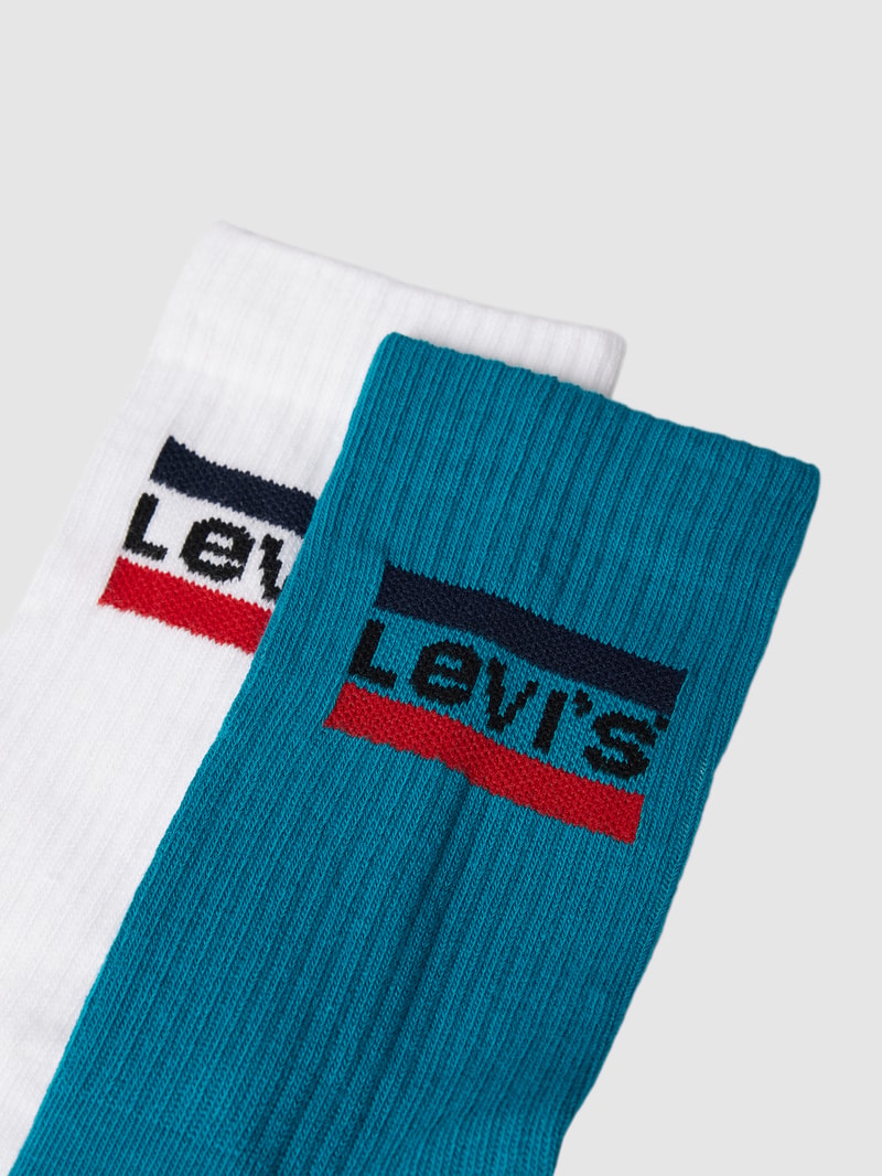 Socken mit Label-Details im 2er-Pack in petrol