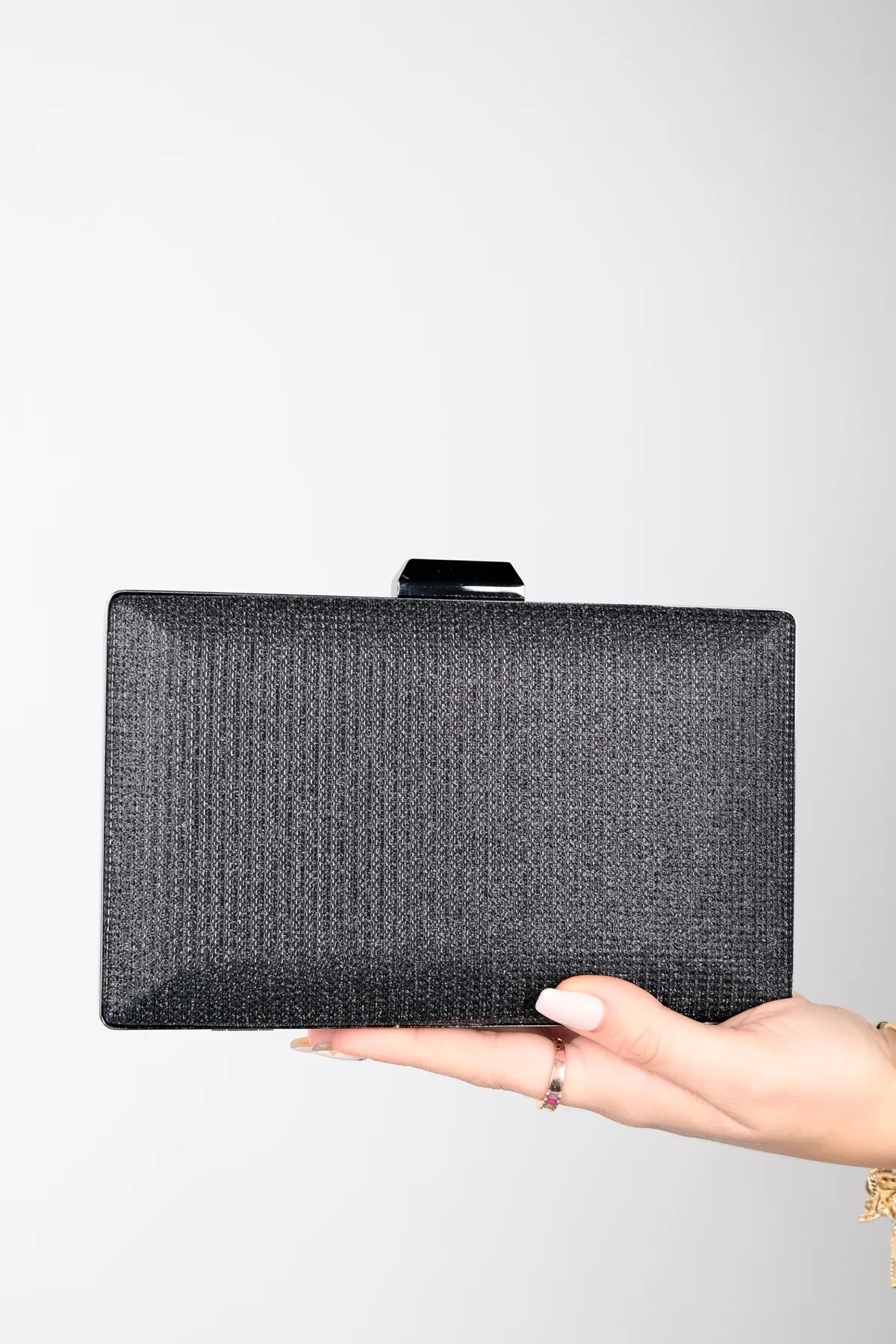 LuviShoes  HEROLD Schwarze Glitzer-Abendtasche für Damen