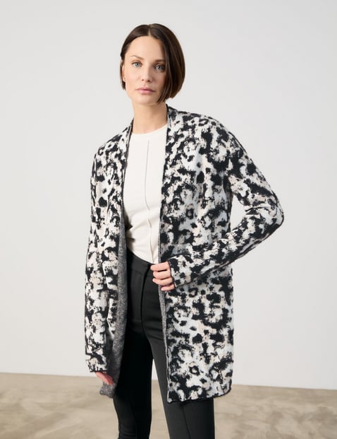 Long-Cardigan mit Jacquardmuster