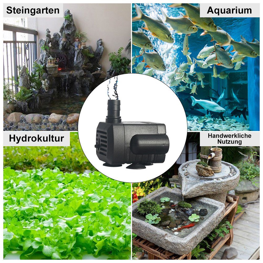 Rosnek Teichpumpe Mini Wasserpumpe,5V,USB,für Aquarium Tischbrunnen, 200 l/h max