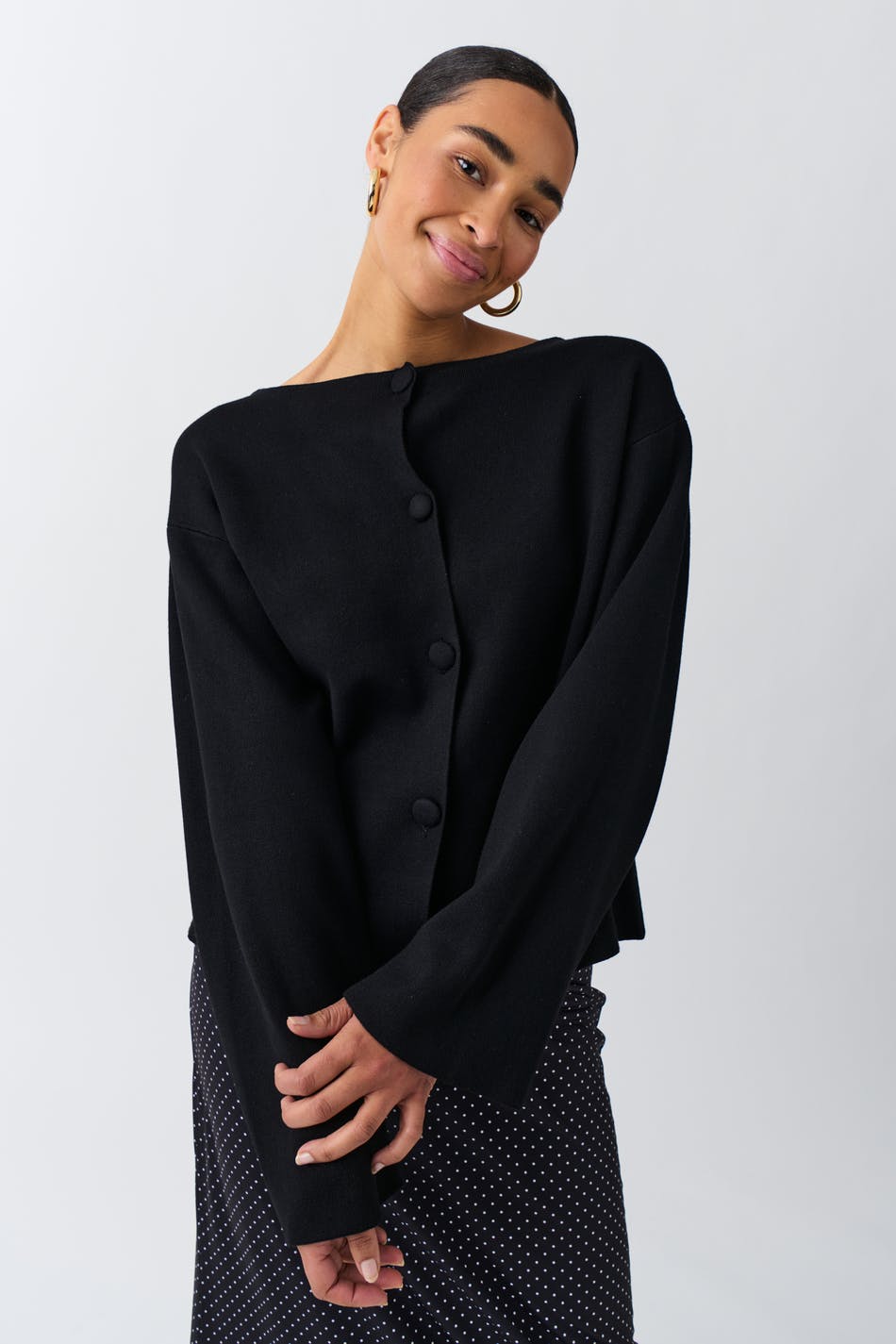 Jacquard knitted cardigan