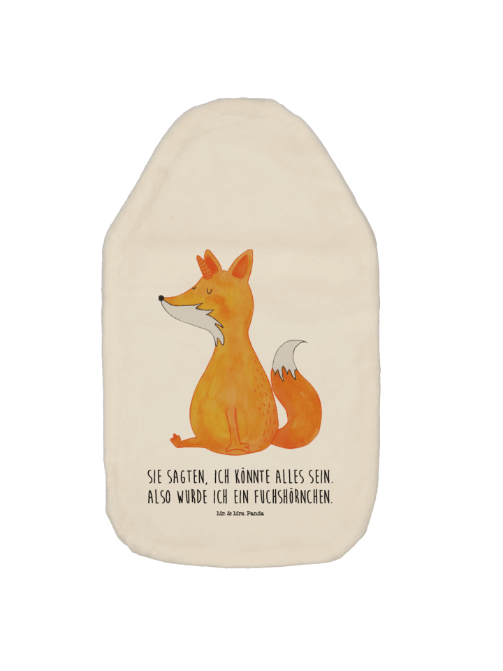 Mr. & Mrs. Panda Wärmflasche Einhorn Fuchs mit Spruch in Weiß günstig kaufen onesize