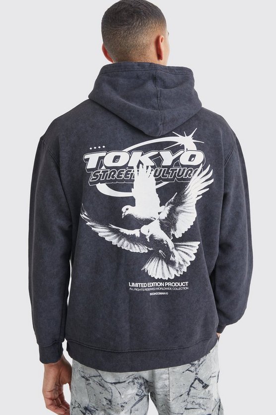 Oversize Hoodie mit Acid-Waschung