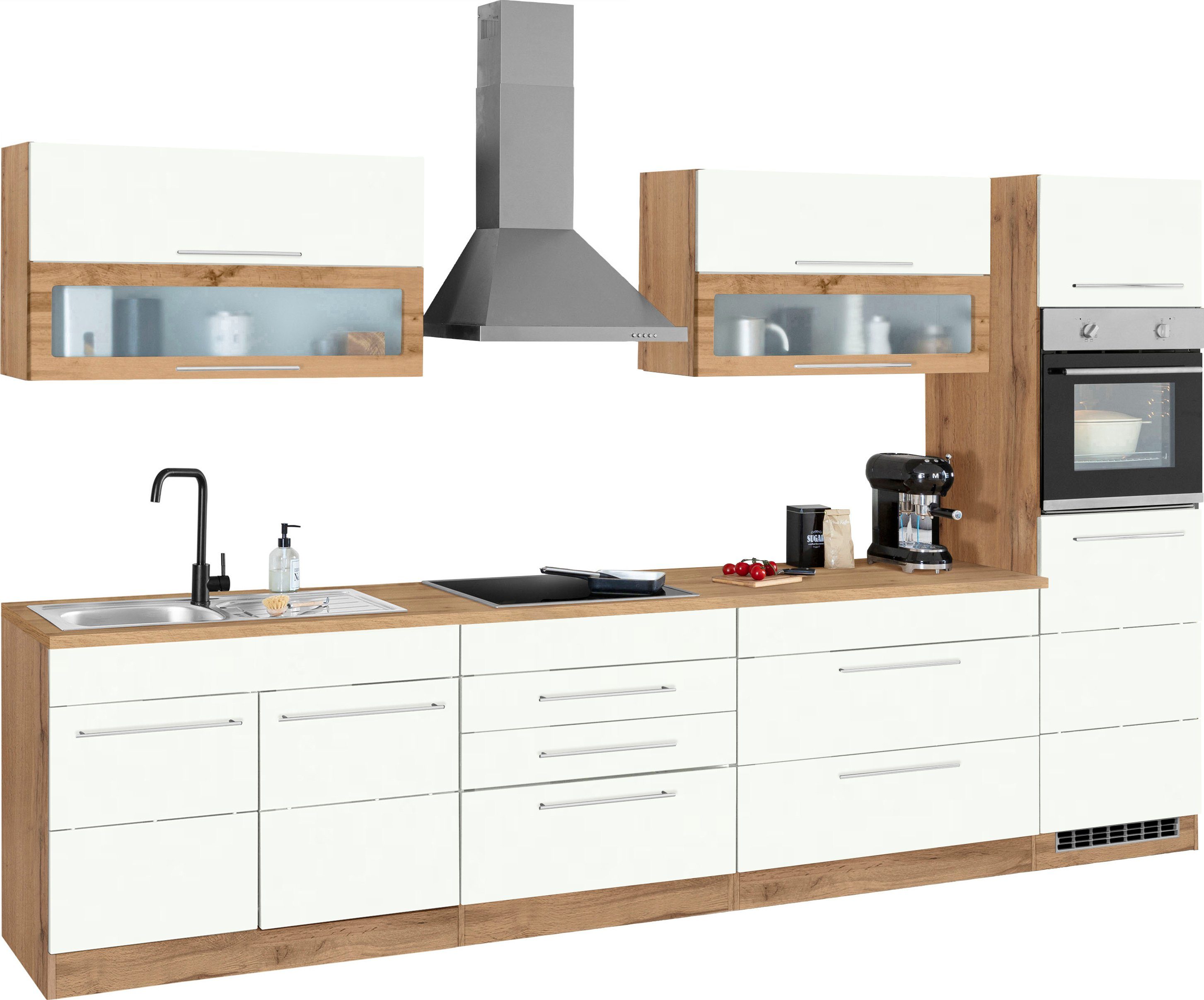 HELD MÖBEL Küchenzeile Wien, Breite 340 cm, wahlweise mit E-Geräten und Induktion
