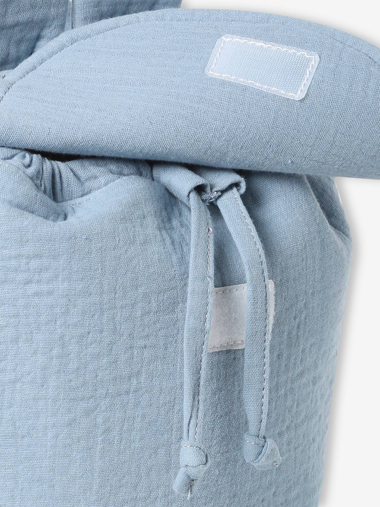 Sac à dos personnalisable en gaze de coton bleu grisé