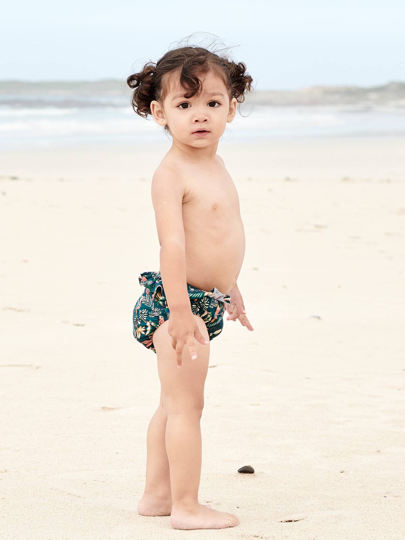 Culotte de bain imprimée bébé fille Capsule famille bain jungle vert