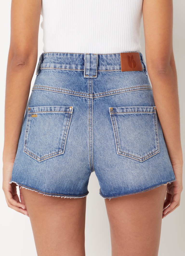 Pantaloni scurți din denim David cu talie înaltă, skinny, de la ba&sh