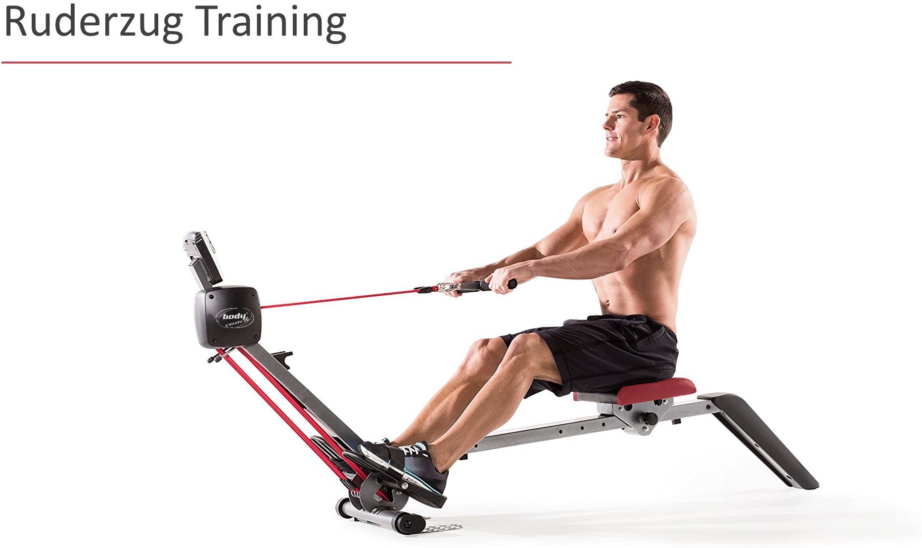 body coach Ruderzugmaschine Tube Allround-Fitnessgerät 3fach Band-Zugsystem klappbar