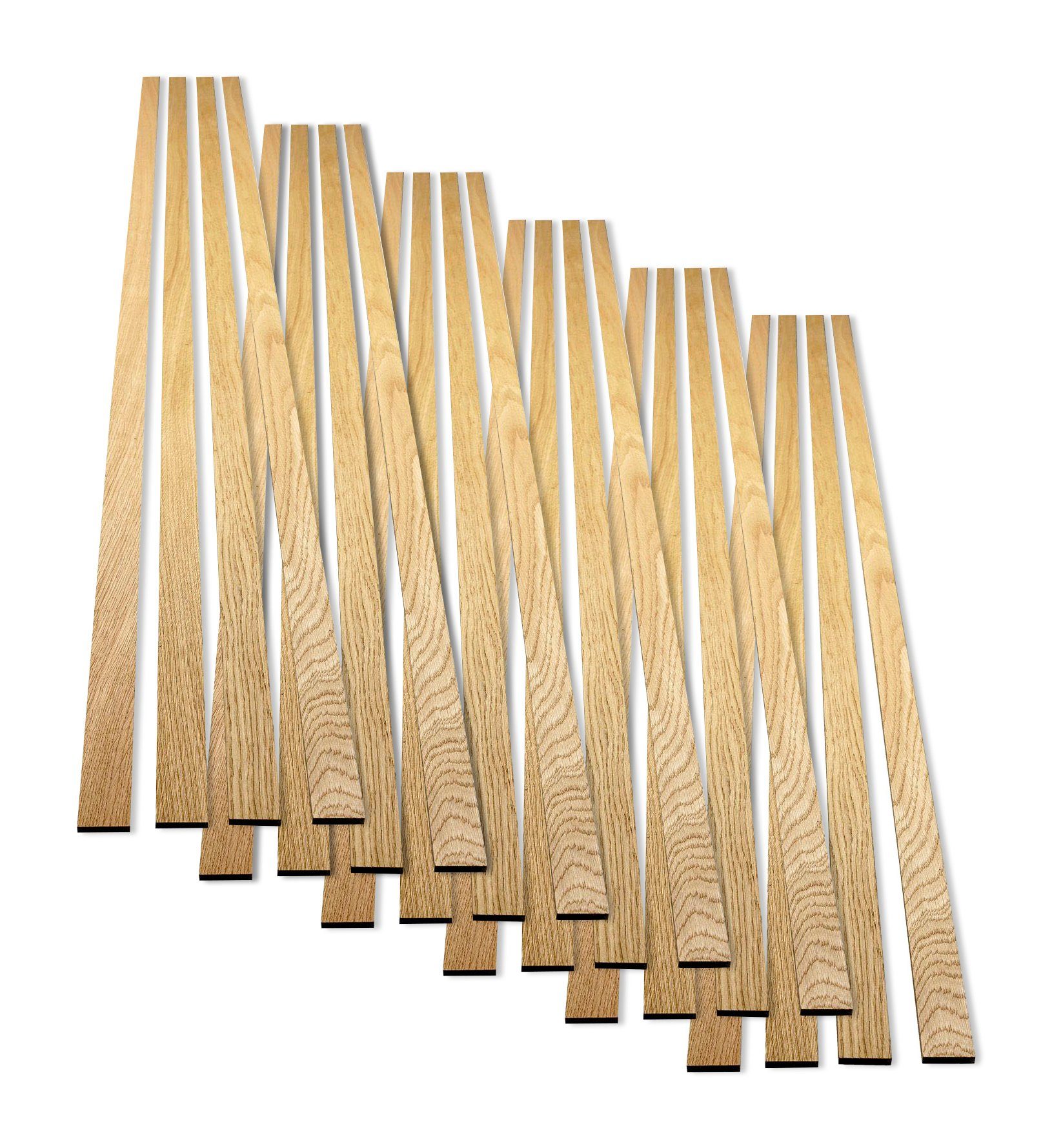 acous Wandpaneel acous STIX Eiche, BxL: 3,45x250 cm, 0,51 qm, (Spar-Set, 24-tlg) Echtholz-Dekoleiste selbstklebend, 6x 4er-Set inklusive Distanzhalter