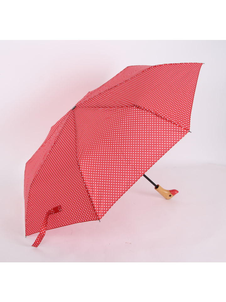 COFI 1453 Teleskop Taschenschirm mit Schutzhülle gepunktet Fiberglasstange in Rot günstig kaufen onesize
