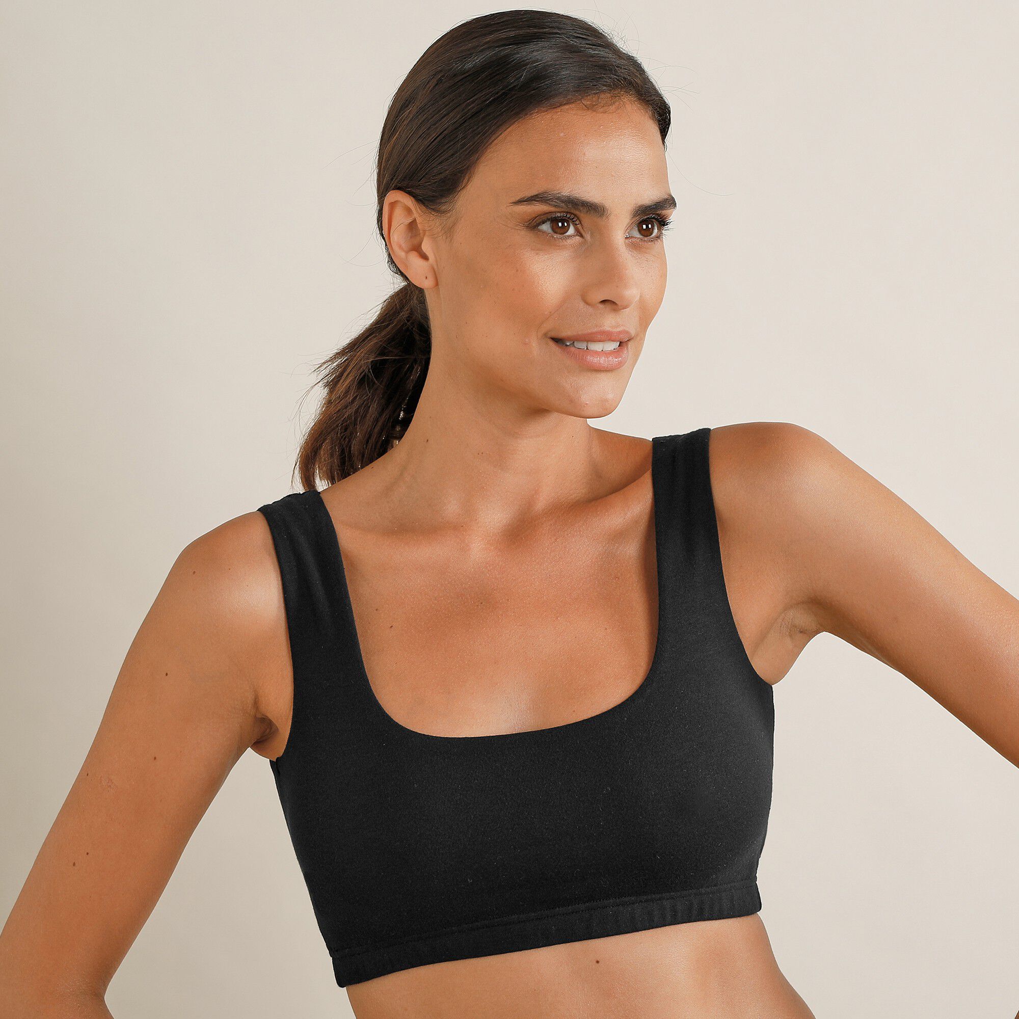 Brassière confort coton stretch doublé sans armatures