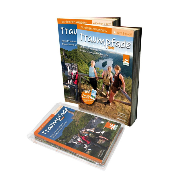 Traumpfade Geschenk-Set. Zwei Bände mit 37 Top-Touren an Rhein, Mosel und in der Eifel. Detail-Karten, GPS-Daten und Höhenprofile. - Wanderführer