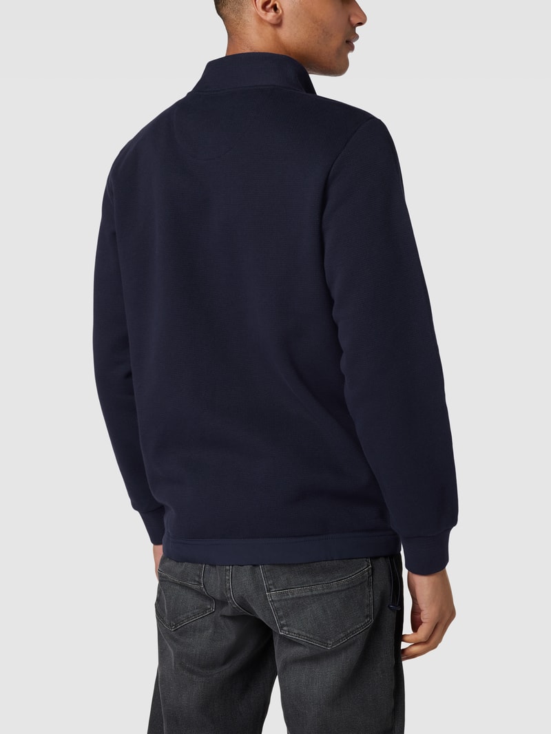 Sweatjacke mit Label-Patch in marineblau