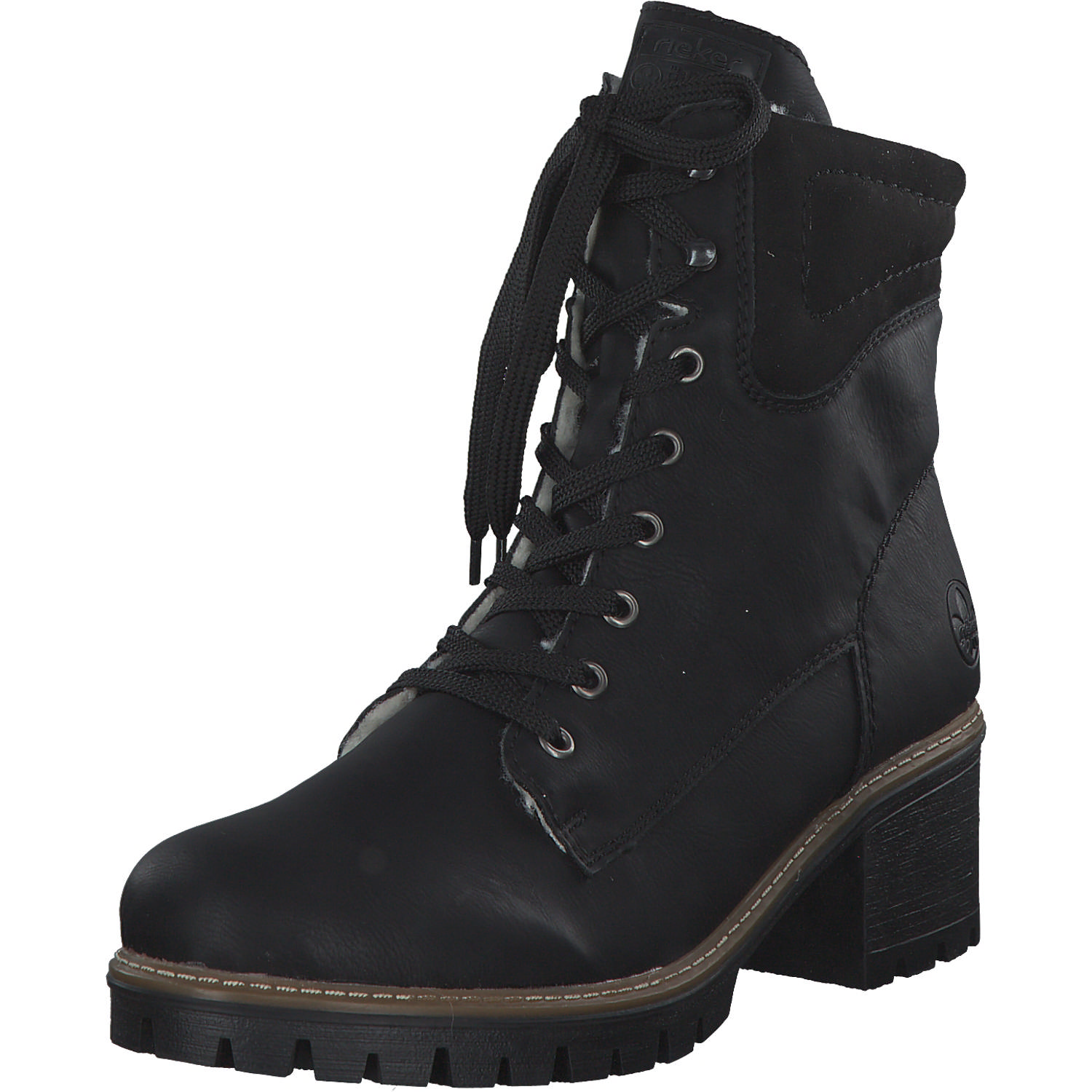 Rieker Y8610, Schnürstiefel, Damen, schwarz/schwarz