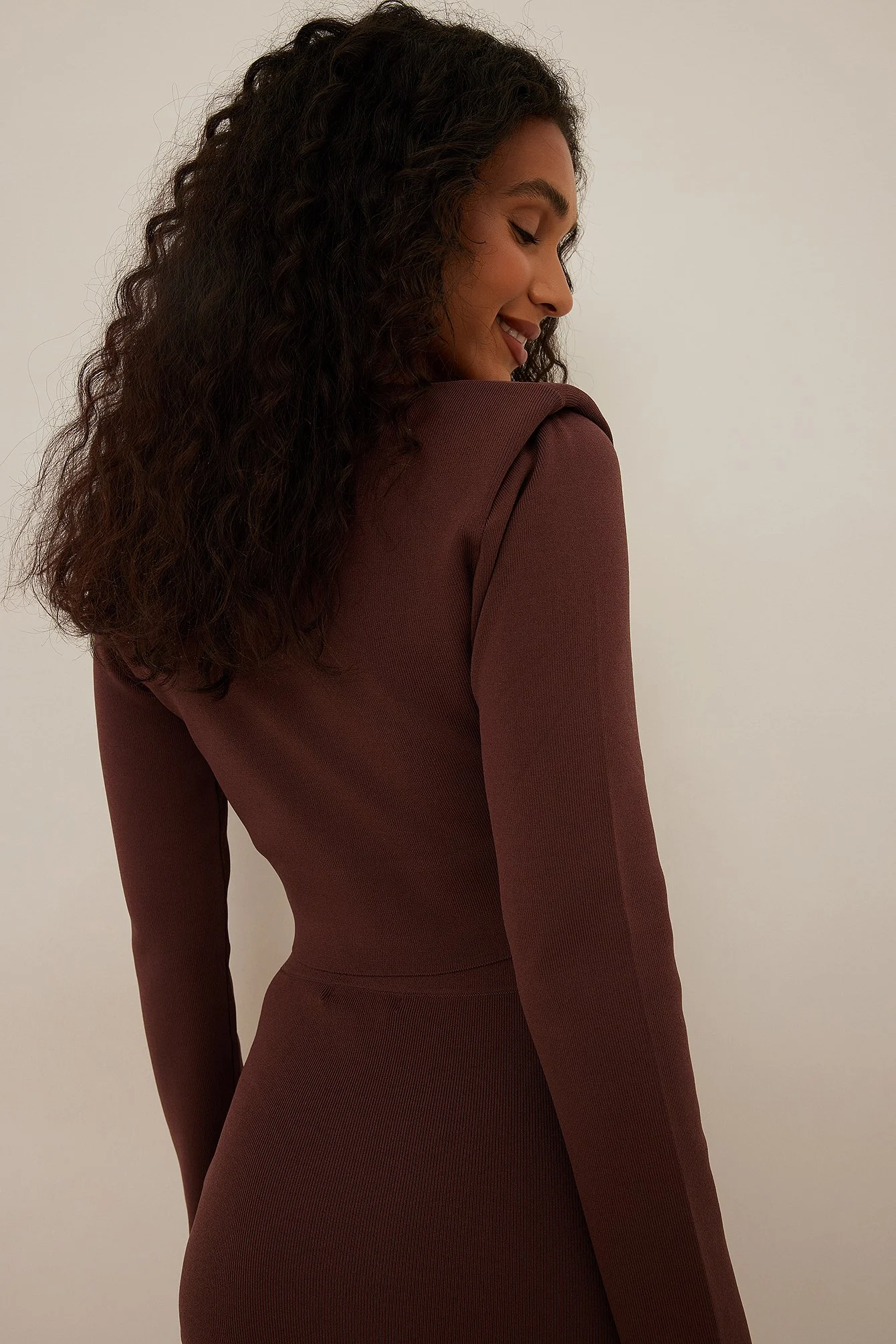 Fine Knitted Shoulder Pad Cardigan