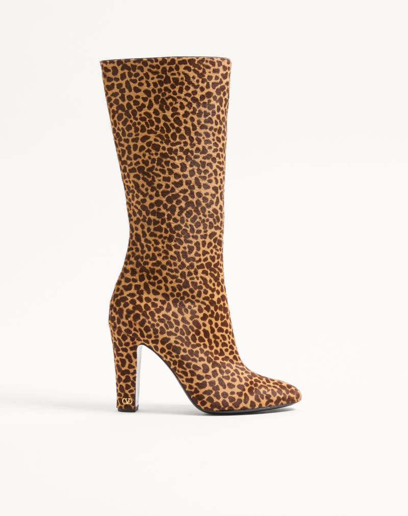 Bota Hotty 100mm em couro de bezerro com efeito pônei