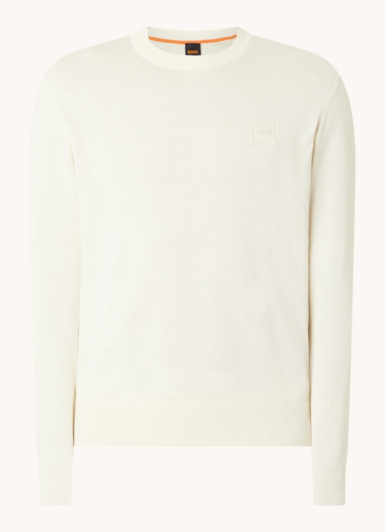 HUGO BOSS Kanovano fine-knit pullover in cashmere blend with logo