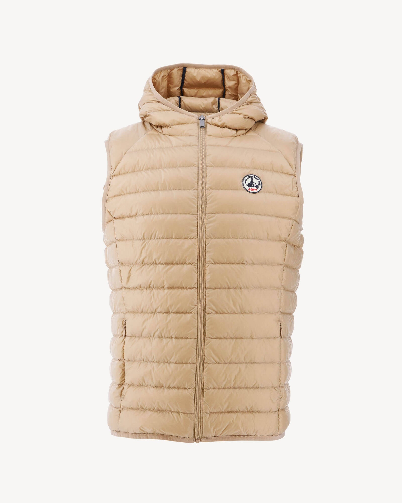 Doudoune sans manches à capuche Beige Pat