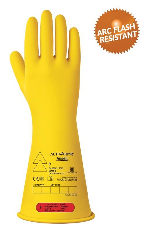 Ansell ActivArmr Electrical Arbeitshandschuhe Gummi, Latex Größe 10 Gelb 1 Paar