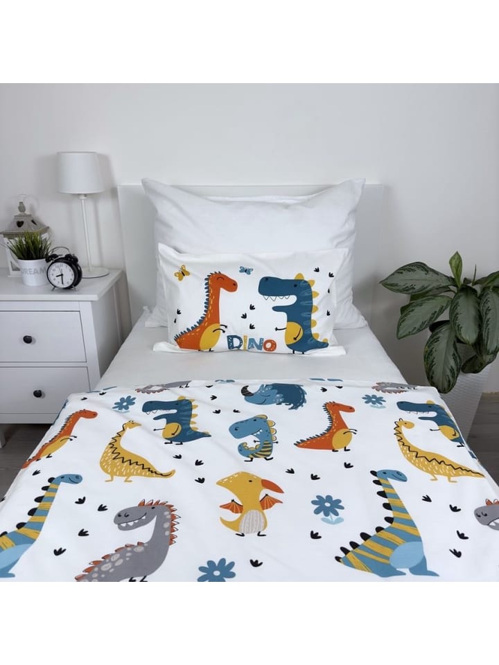 JERRY FABRICS 2-tlg.Set: Babybettwäsche Dino 100 x 135 cm in Bunt günstig kaufen 100