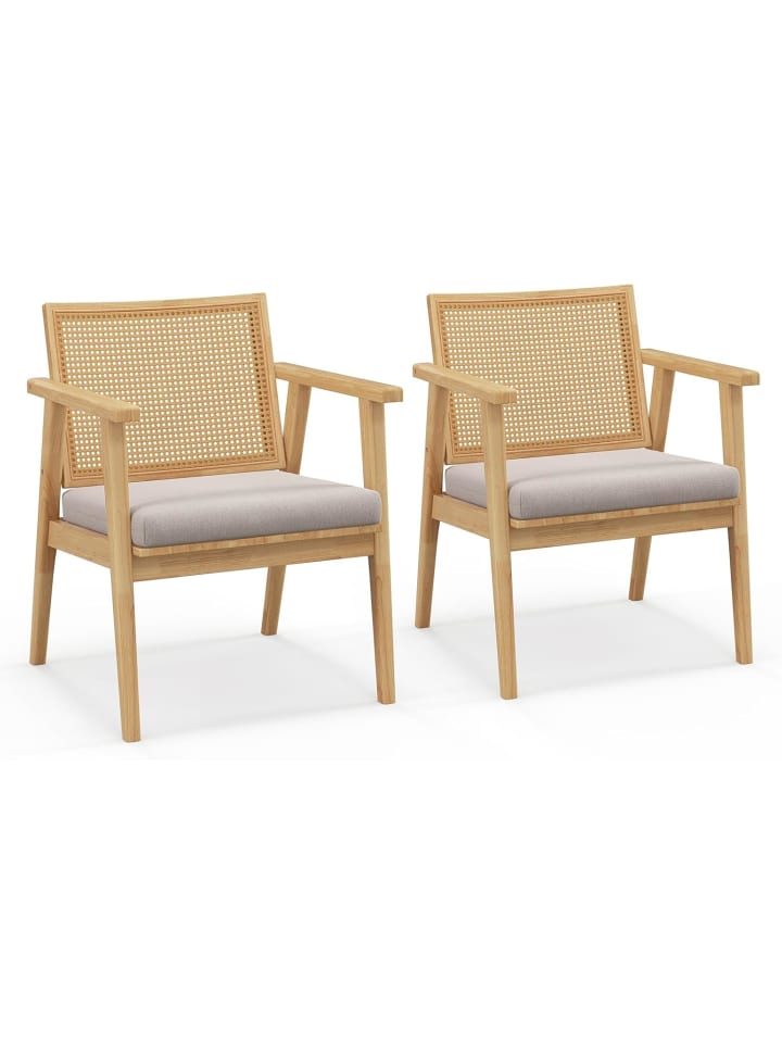 COSTWAY Akzentstühle 2er-Set in Beige günstig kaufen onesize