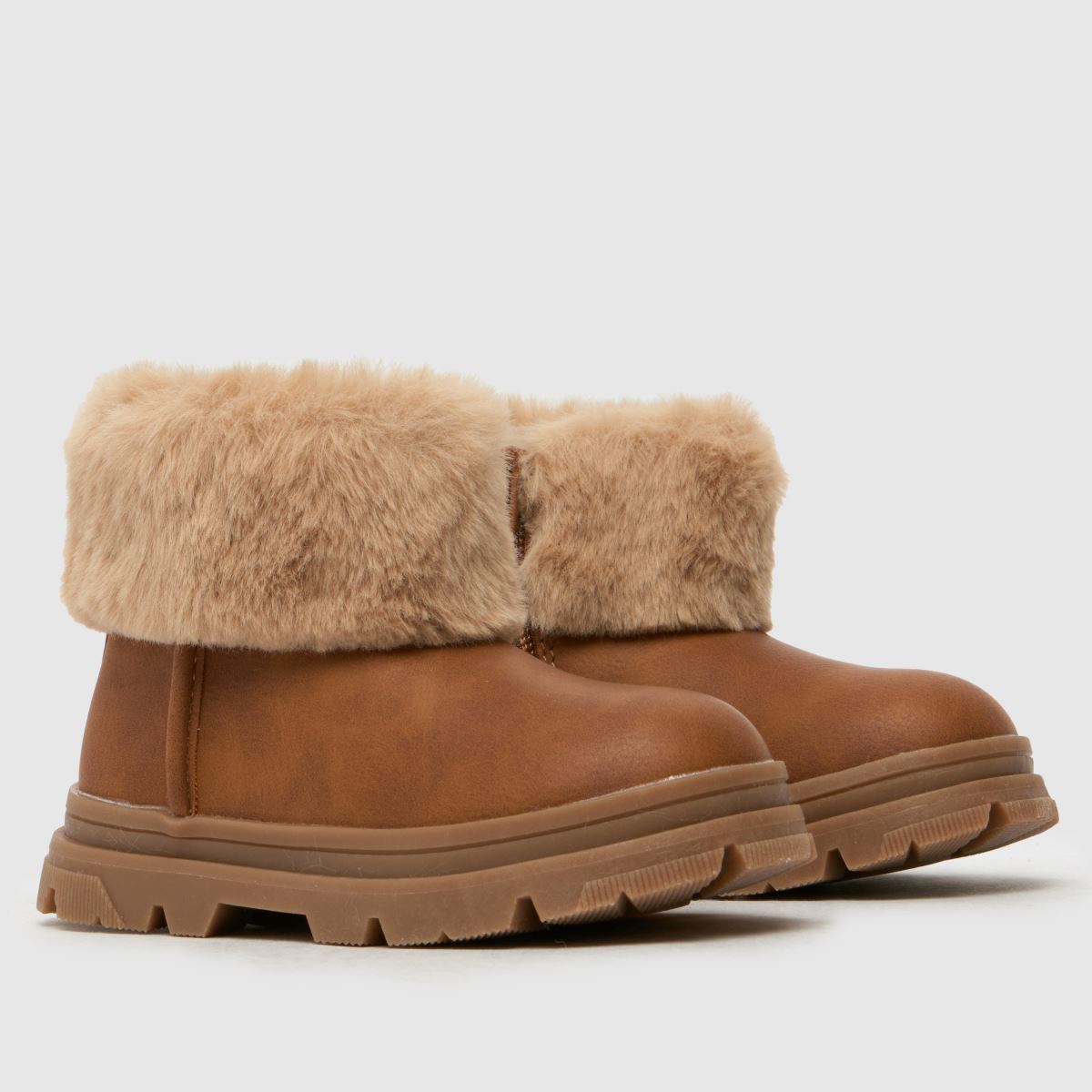 Dívčí batolecí boty schuh s hnědou třešňovou kožešinovou manžetou