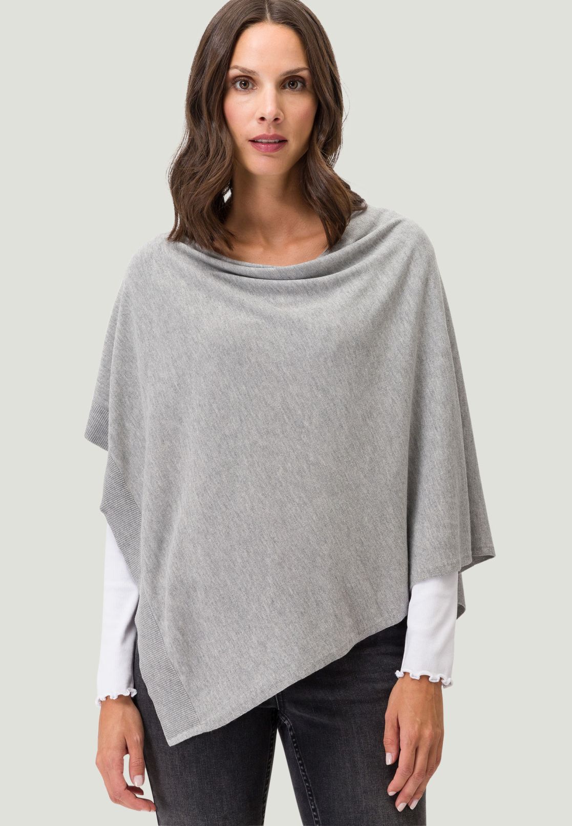 Poncho asymetrisch Feinstrick