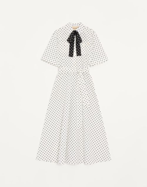 Plus-de-pois Print Poplin Midi-kjole