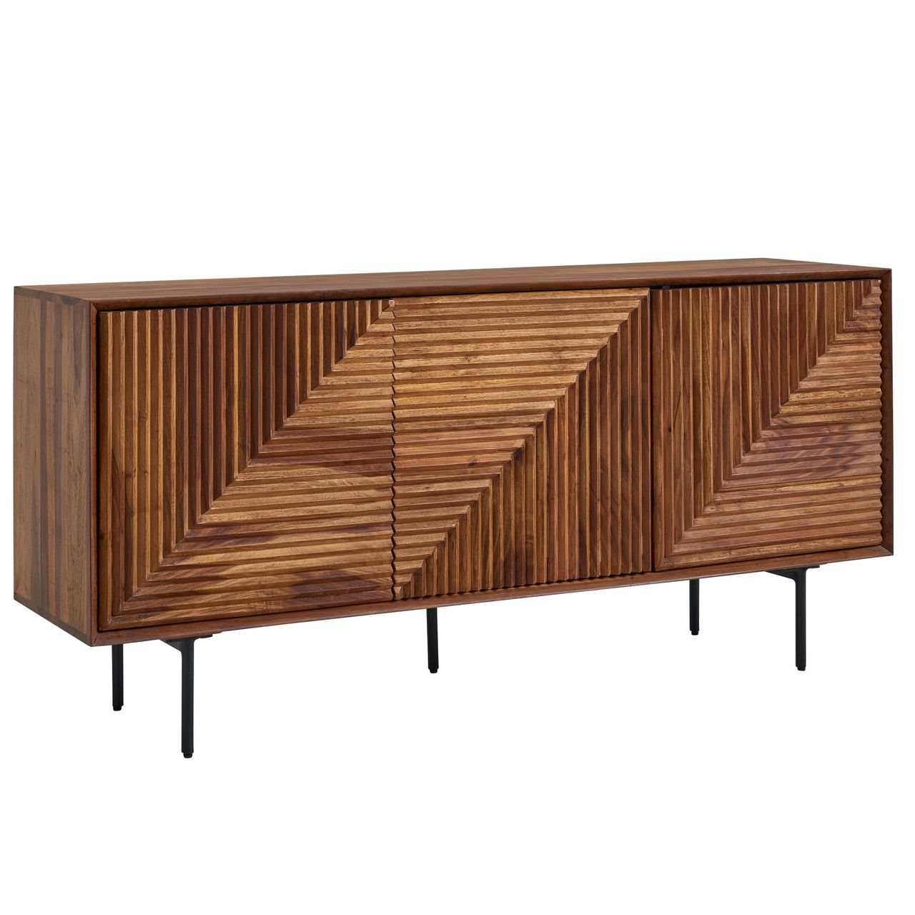 Skyport WOHNLING Sideboard 148x72x40 cm Holz Massiv Kommode Anrichte Modern Standschrank