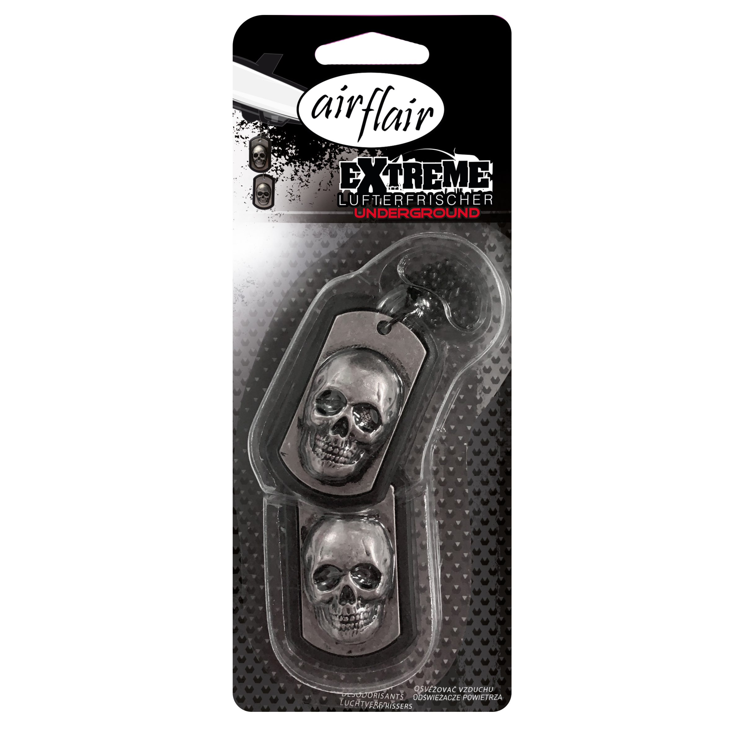 AirFlair Lufterfrischer "Driven Dog Tags", Black Out, 1 Stück - ATU
