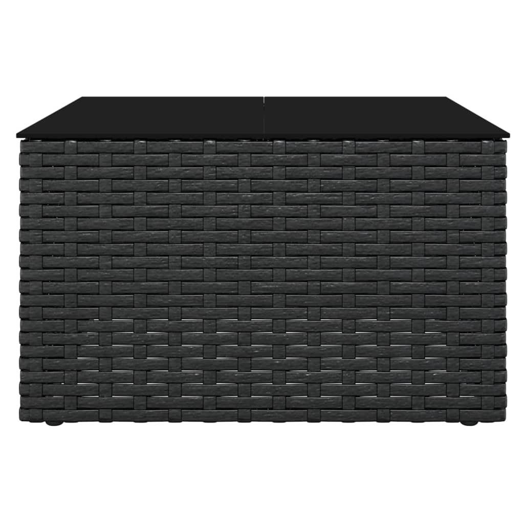 vidaXL Gartenlounge-Set 2-tlg. Garten-Lounge-Set mit Kissen Schwarz Poly Rattan, (2-tlg)