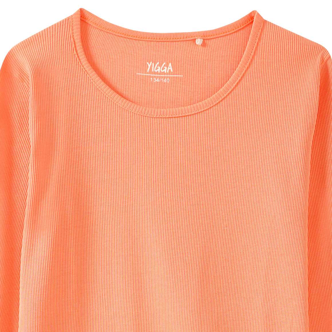 Mädchen Langarmshirt mit Rippstruktur