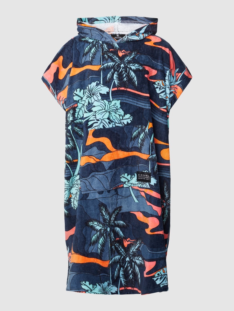 Handtuch mit Label-Patch Modell 'COMBO' in dunkelblau