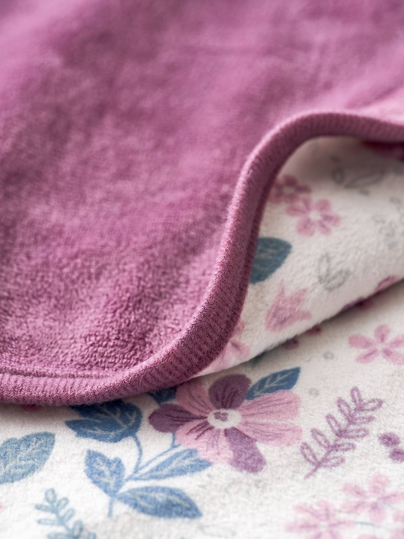 Plaid en velours VICTORIA prune