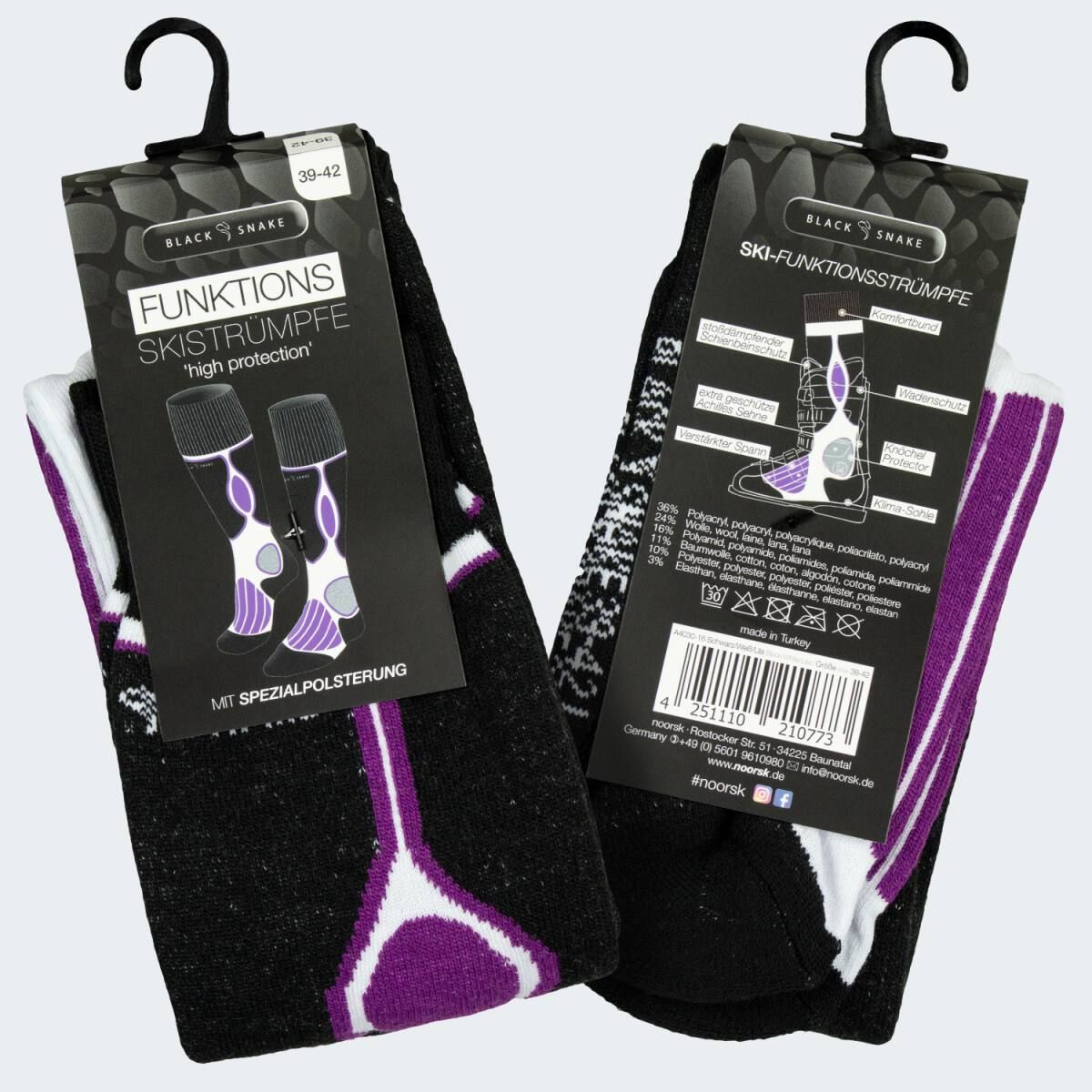 Black Snake High Protection Purple Skisocken