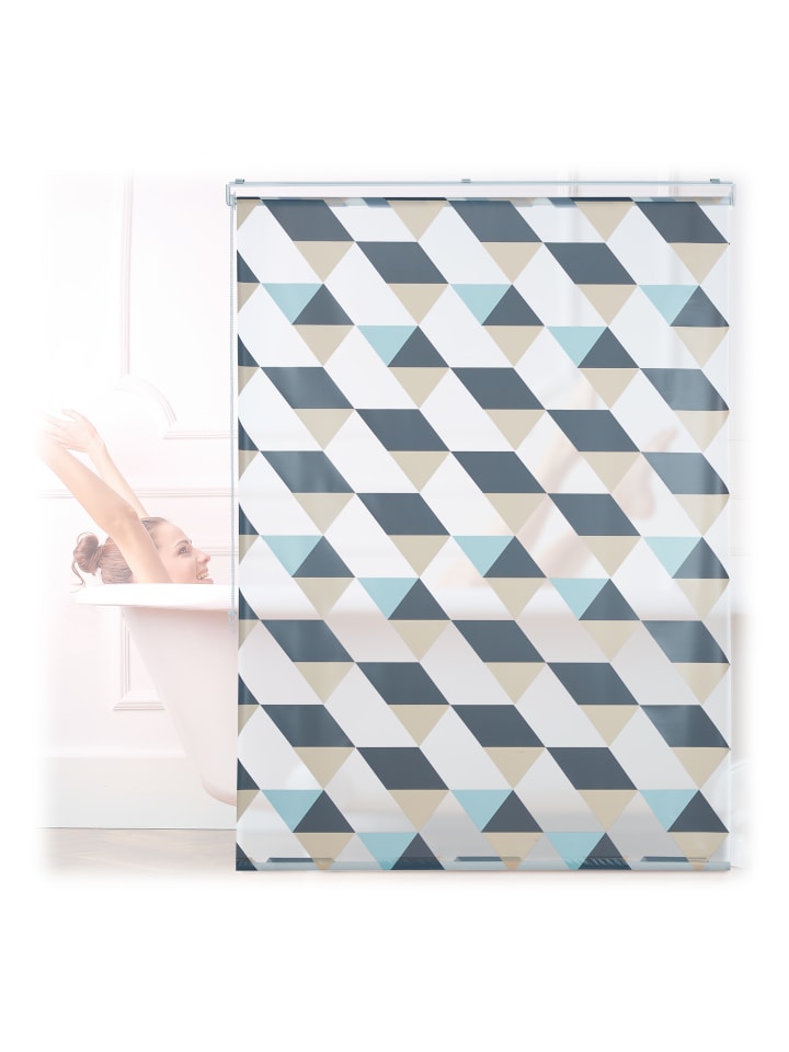 relaxdays Duschrollo Triangle in Bunt - (B)120 x (H)240 cm günstig kaufen onesize