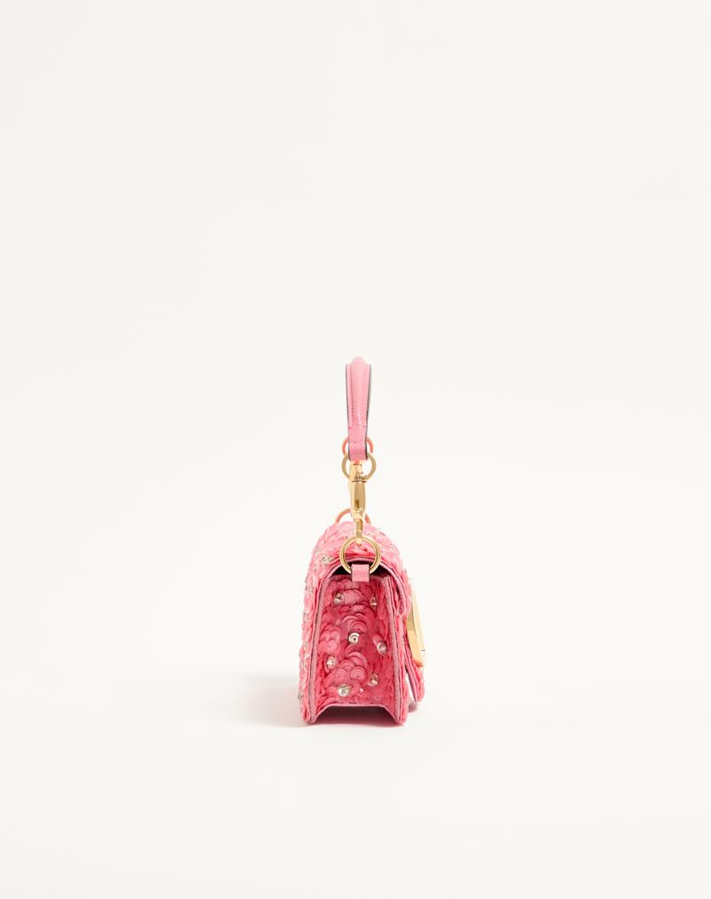 Bolsa de ombro pequena bordada Valentino Garavani Locò
