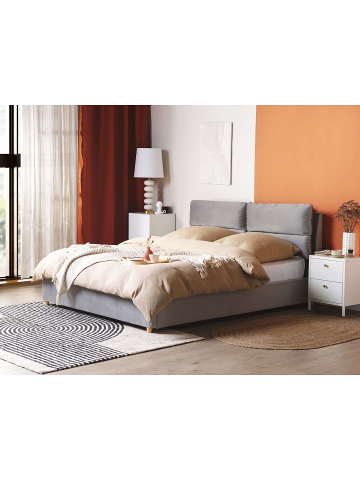 Beliani Doppelbett BATILLY in Grau - (W) 174 x (H) 105 x (L) 224 cm günstig kaufen onesize