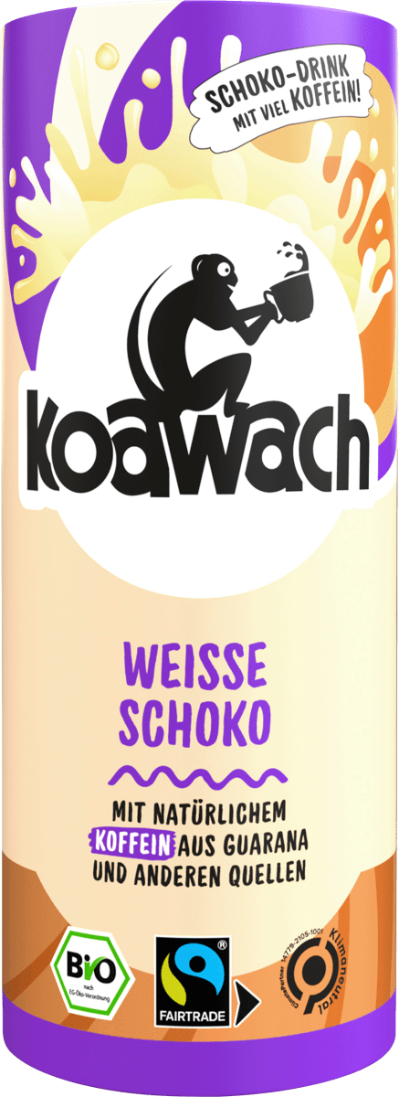 Trinkfertiger Schokodrink, Weisse Schoko mit natürlichem Koffein aus Guarana, 235 ml