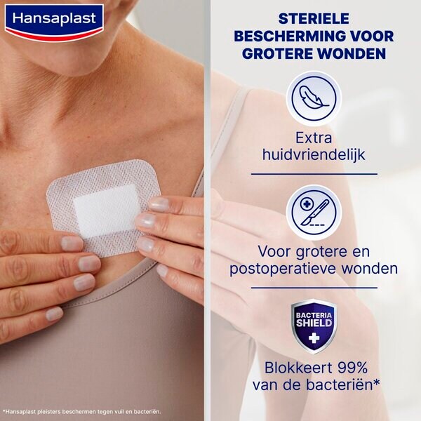 Hansaplast Sensitive XL steriilit laastarit lääkinnällinen laite - 6 cm x 7 cm, 5 kpl