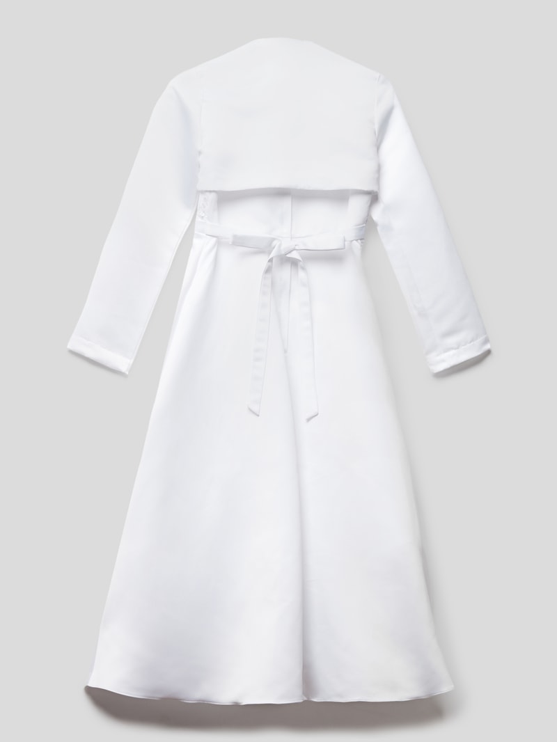 Kleid mit Zierbesatz in weiß
