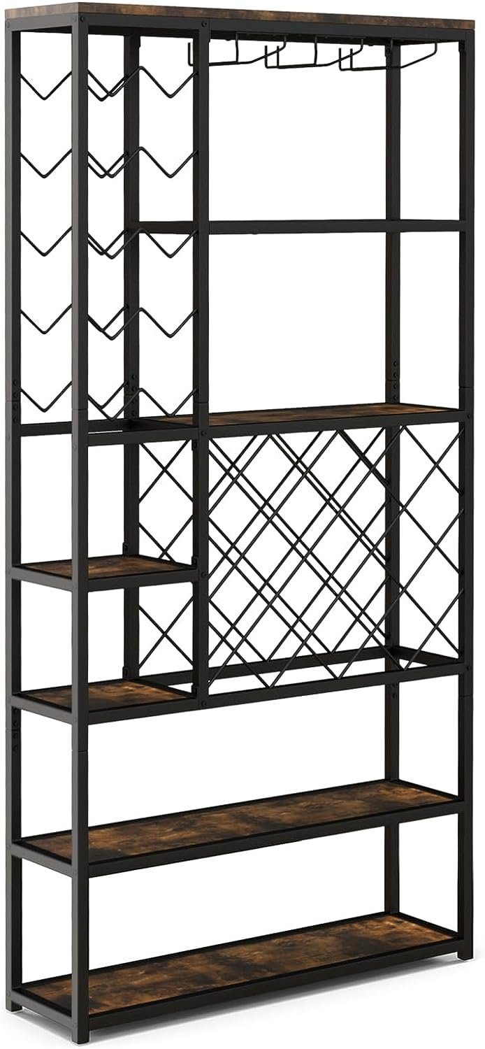 KOMFOTTEU Weinregal Flaschenregal, für 27 Flaschen, 81 x 23 x 166 cm