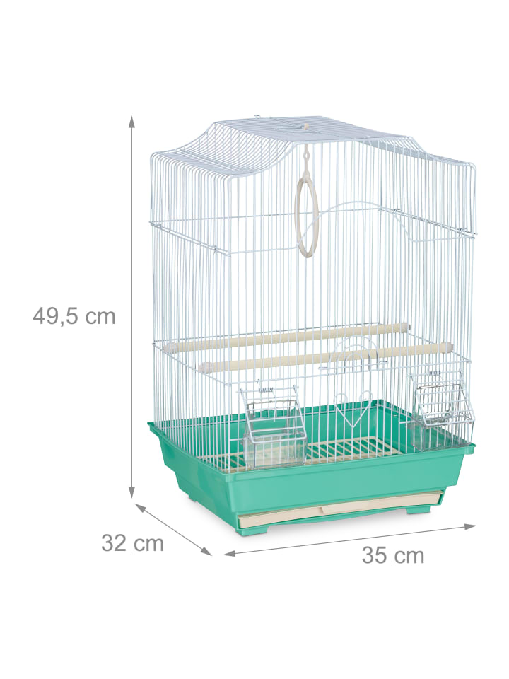 relaxdays Vogelkäfig in Hellblau/Mintgrün - (B)35 x (H)49,5 x (T)32 cm günstig kaufen onesize