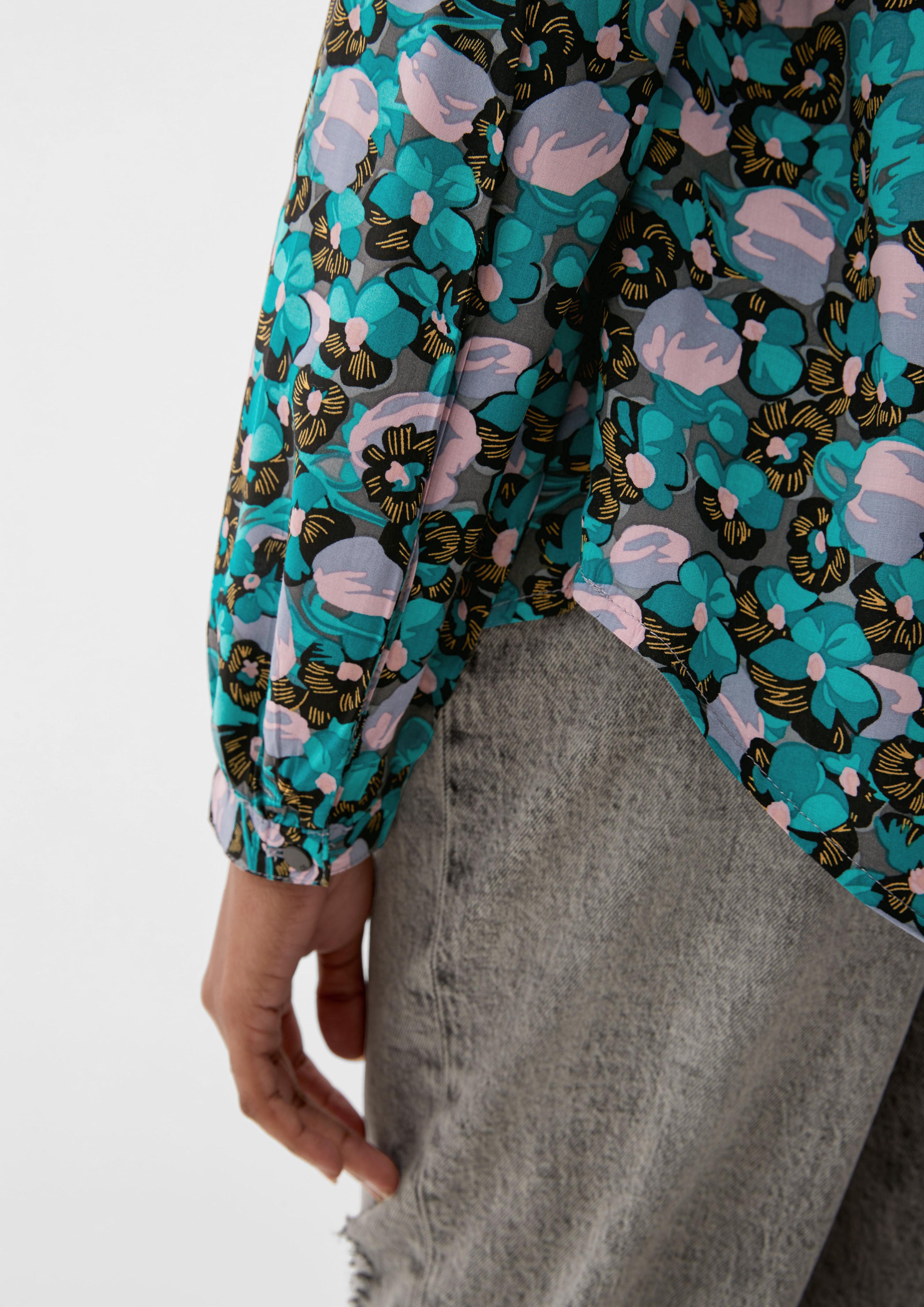 Viskosebluse mit Alloverprint  2117729-52A2