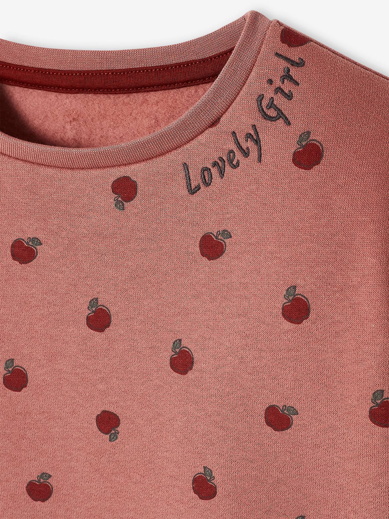 Sweat motifs fantaisie fille rose