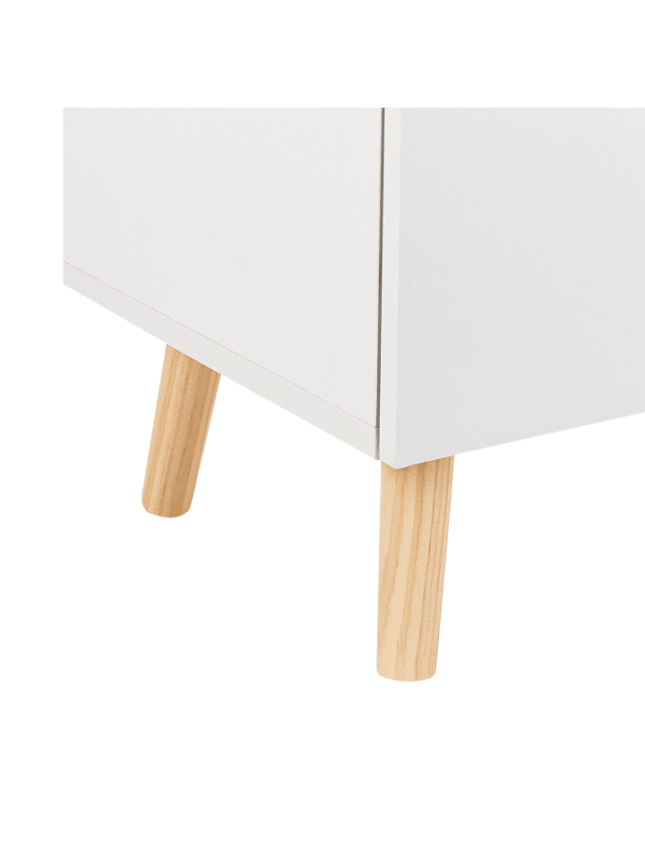 Beliani Sideboard CLOUDY in Weiß/Heller Holzfarbton - (W) 80 x (H) 65 x (L) 36 cm günstig kaufen onesize