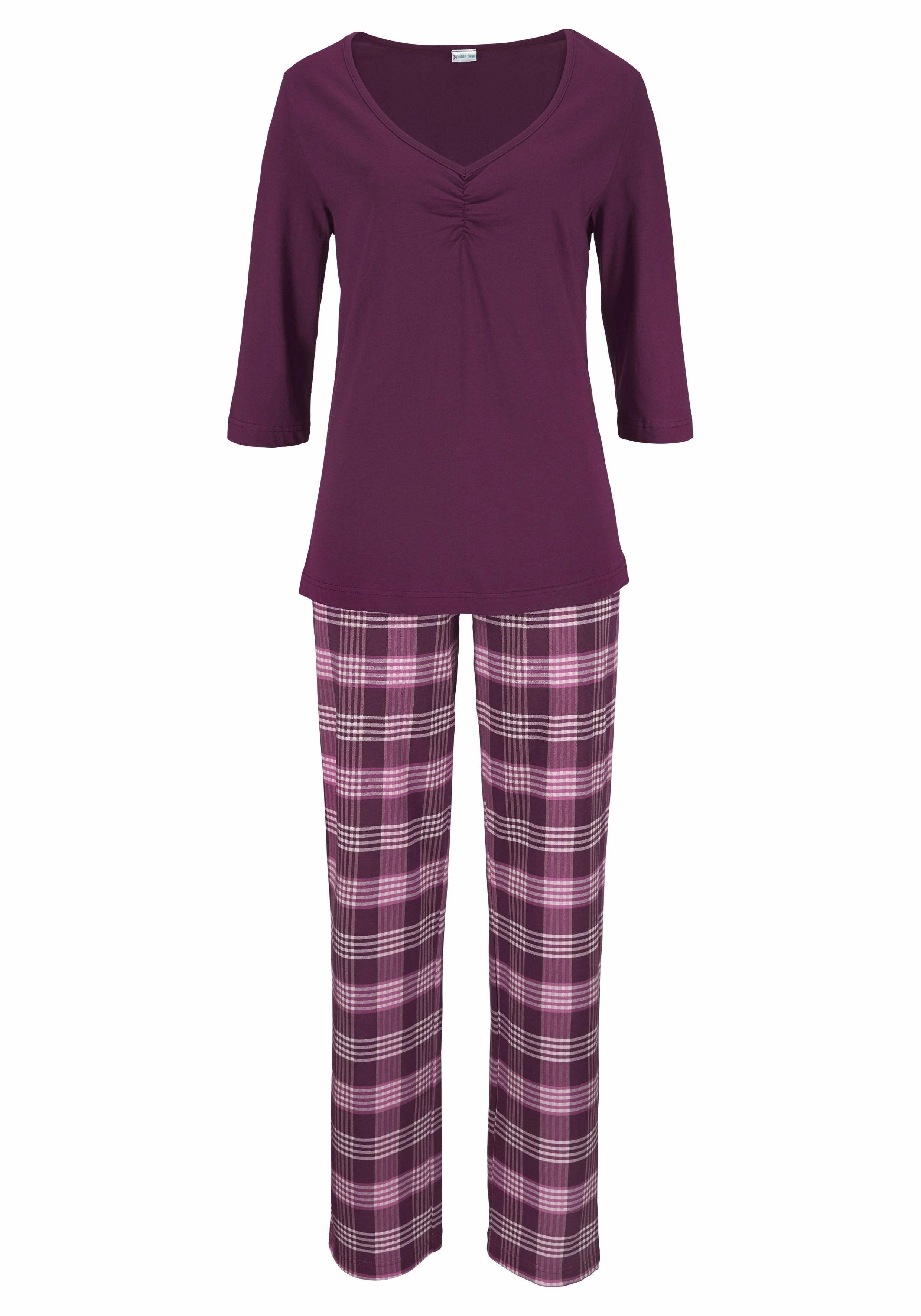 petite fleur Pyjama (4 tlg., 2 Stück) mit karierter Hose