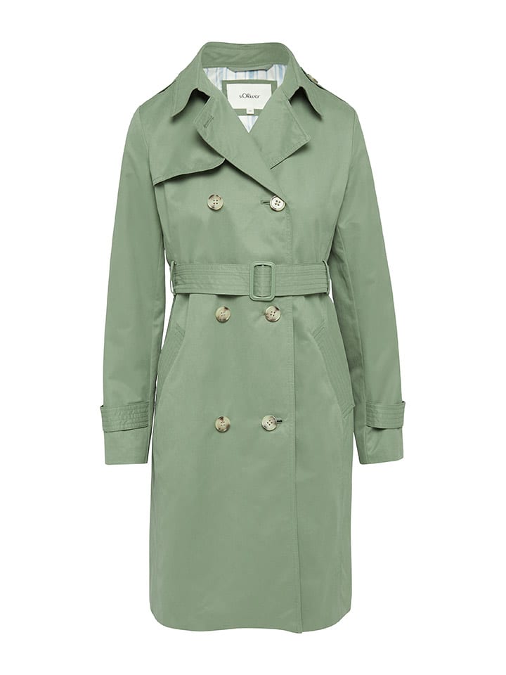 s.Oliver Trenchcoat in Grün günstig kaufen