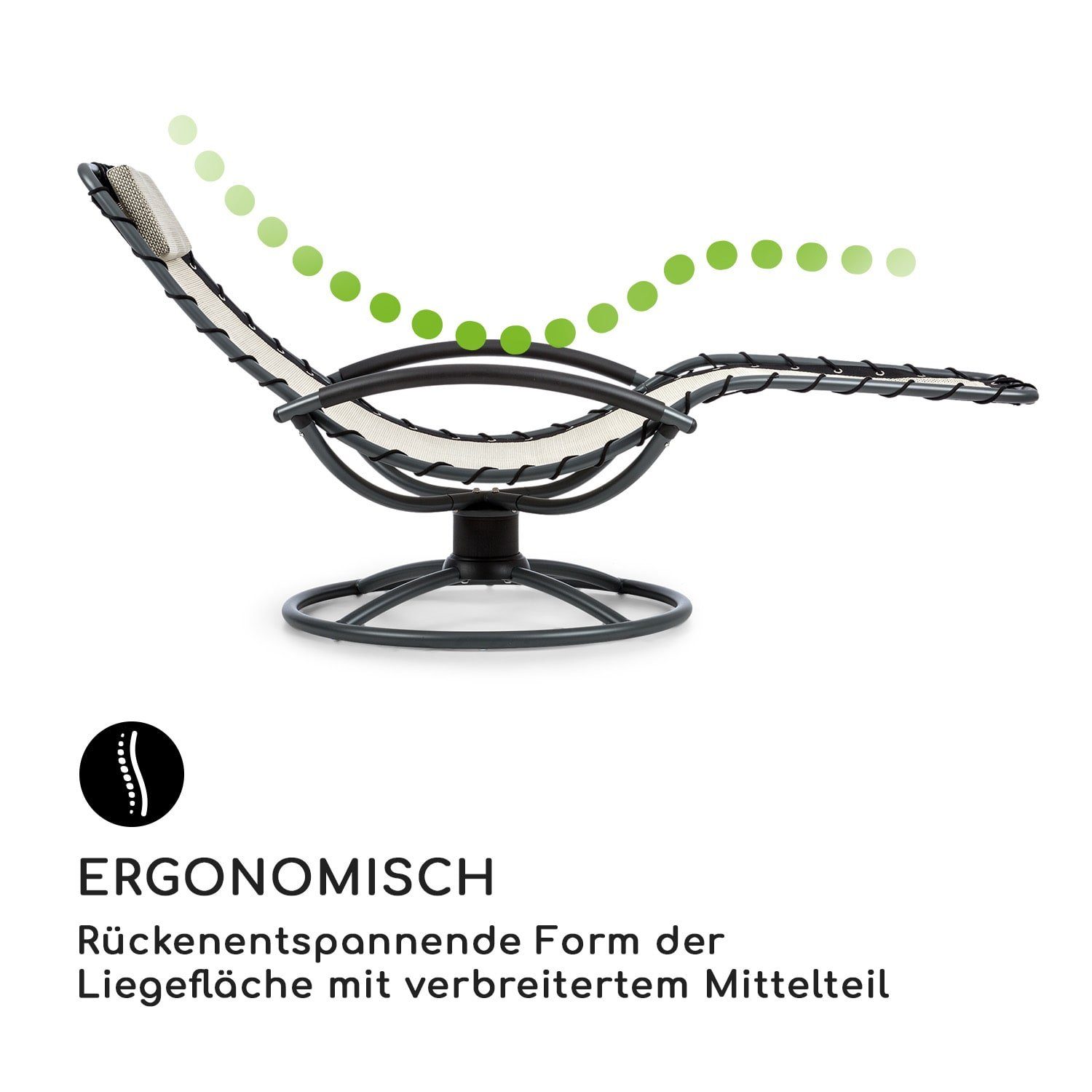 blumfeldt Gartenliege The Chiller Schwingliege, Schwingeffekt, ergonomisch geformte Gartenliege