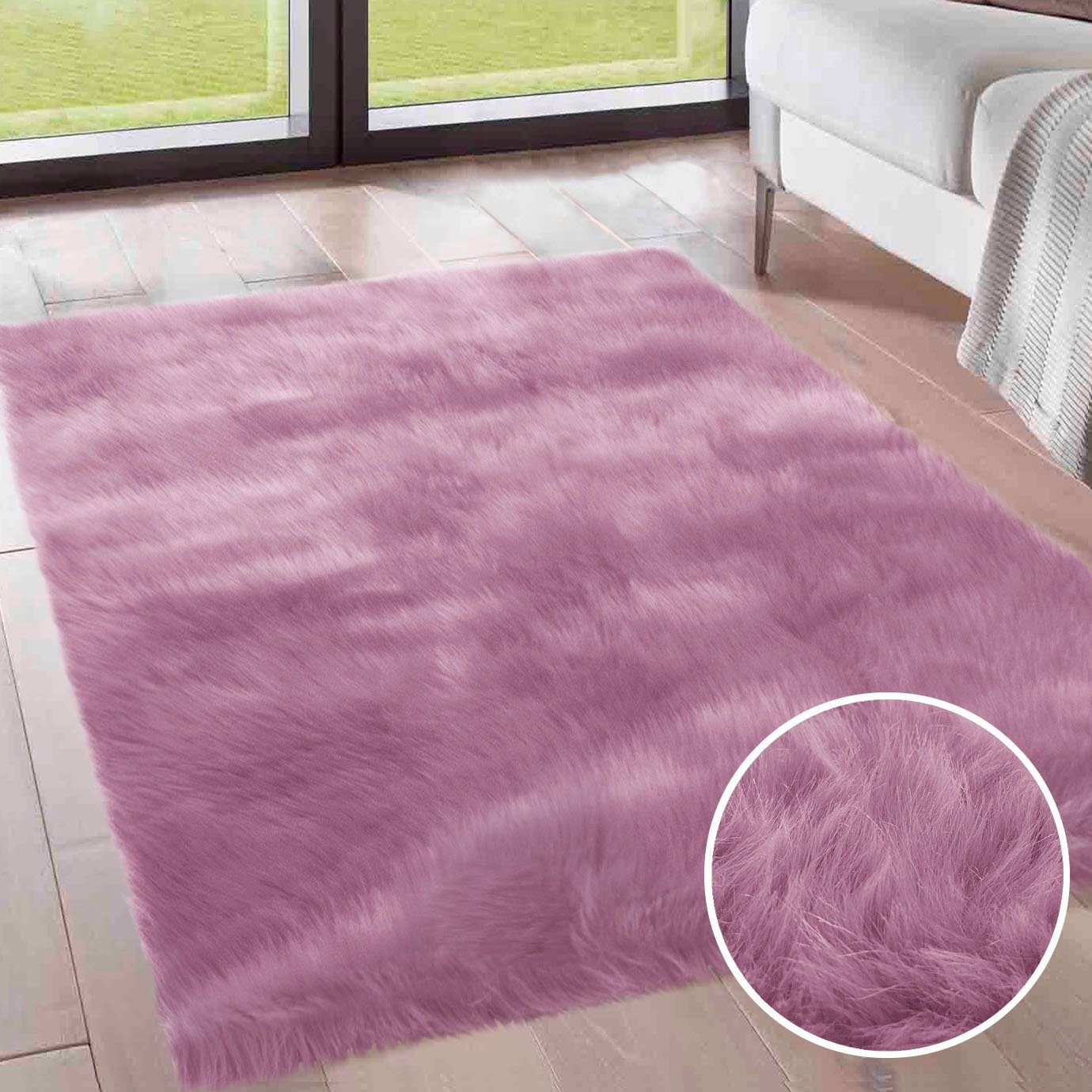 Hochflor-Teppich Valeska Fellteppich, my home, rechteckig, Höhe: 30 mm, Kunstfell, weiche Teppiche, Wohnzimmer, Schlafzimmer, Esszimmer